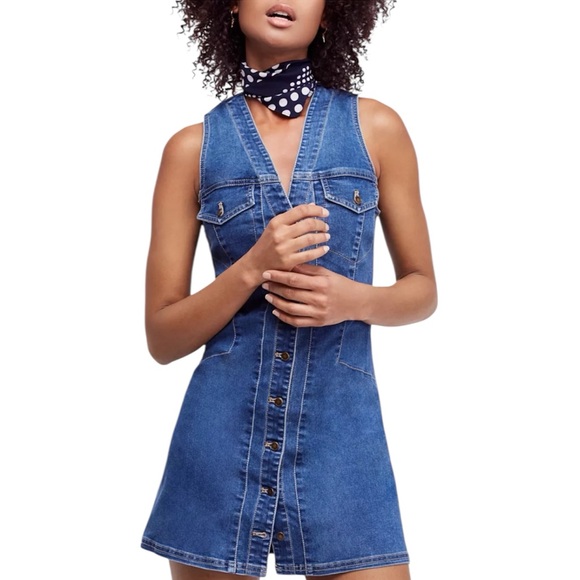 Free People Dresses & Skirts - Free People Wandering Star Denim Mini Dress